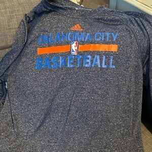 Adidas Oklahoma City Basketball Long Sleeve Tee - Blue and Orange